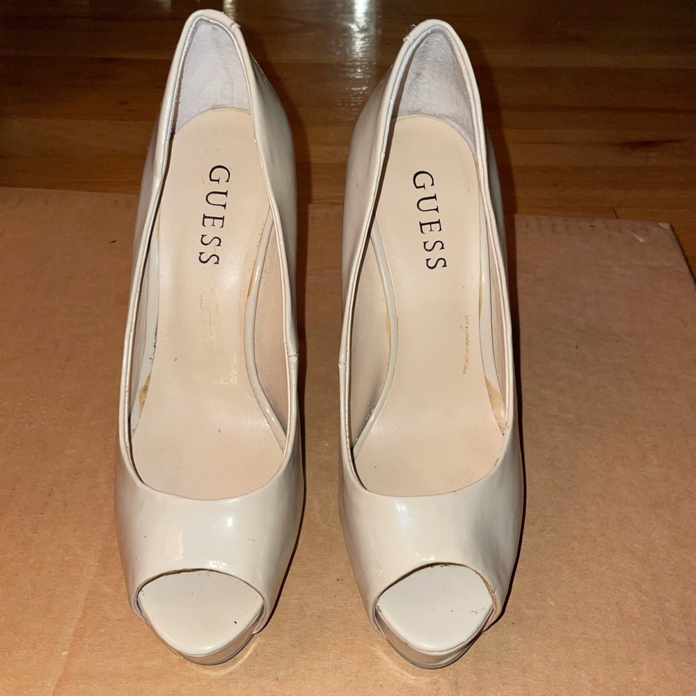 GUESS Nude Open Toe Pumps/Heels